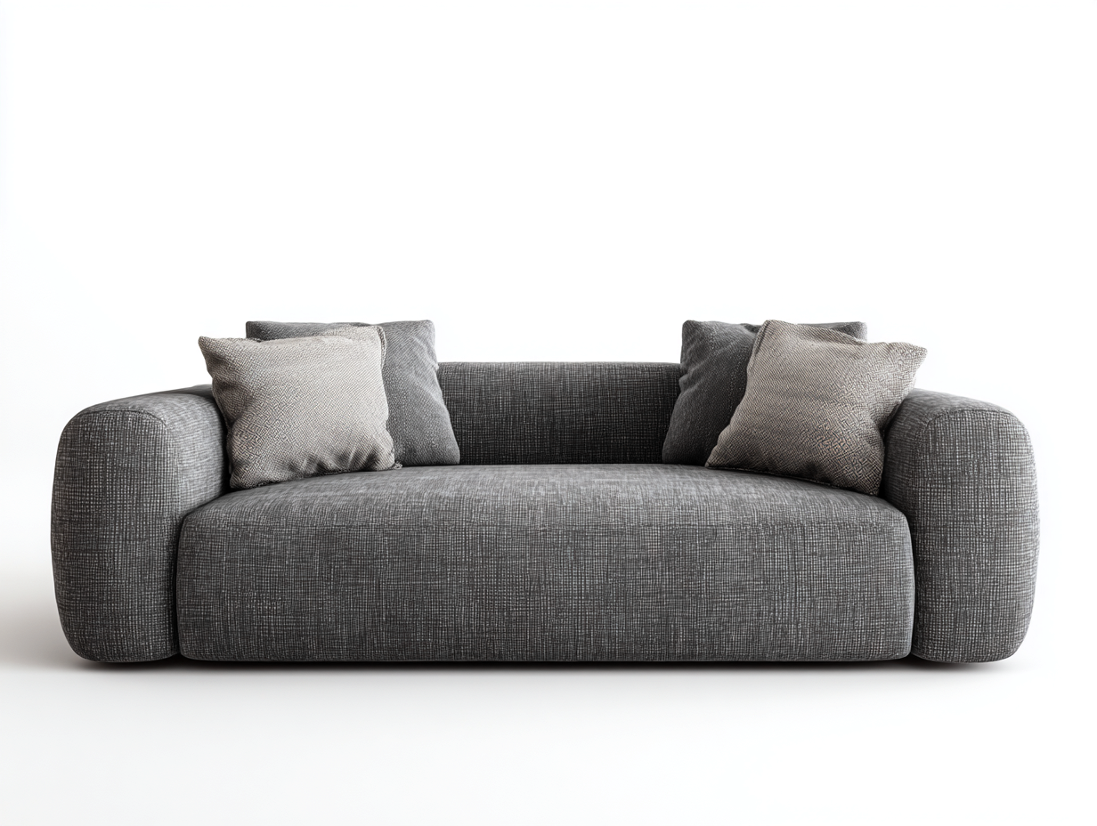 Canapé droit - tissu - 190x88x72 cm - gris foncé - minimaliste-Nivexlyroom