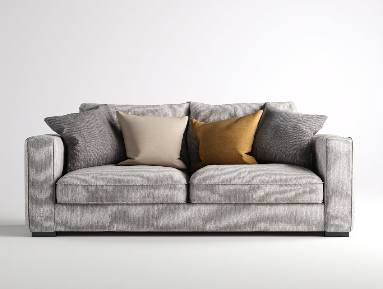Canapé droit - Tissu - 185x90x80 cm - Gris clair - Contemporain-Nivexlyroom