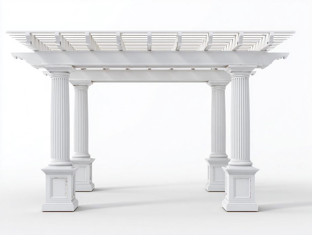 Pergolas et tonnelles - Bois - 370x295x258 cm - Blanc - Classique-Nivexlyroom