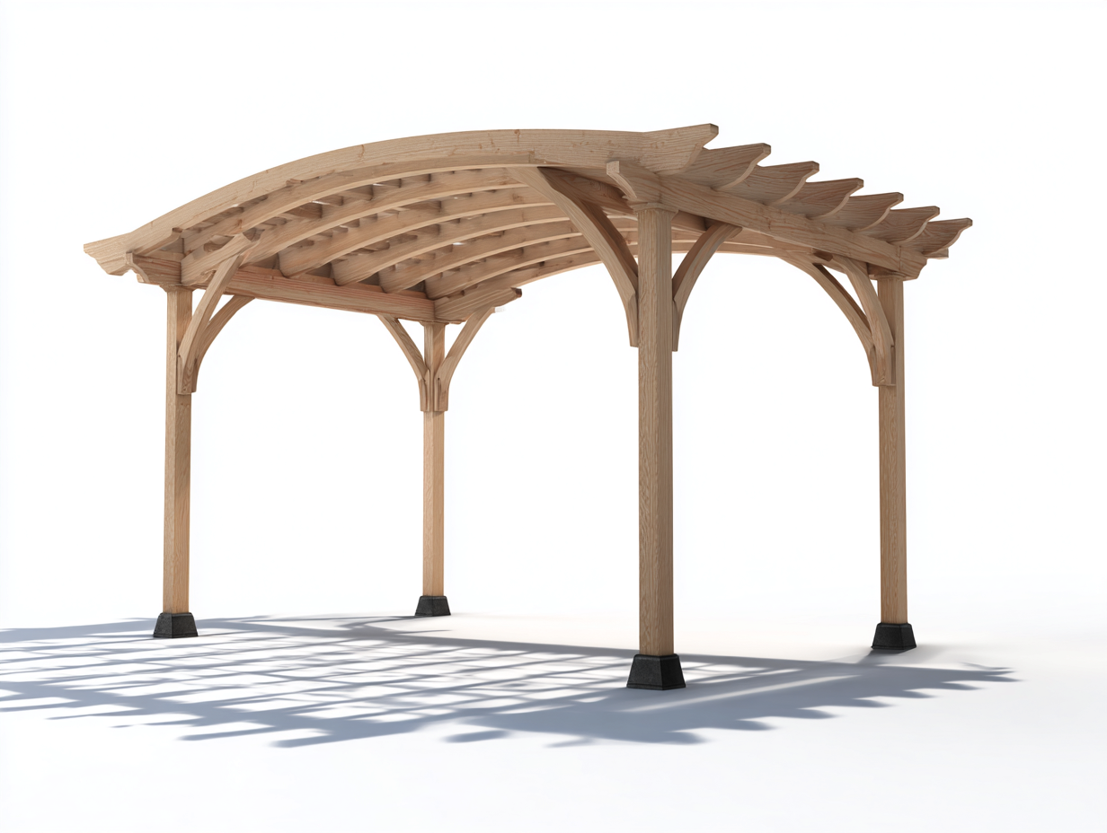 Pergolas et tonnelles - Bois-Métal - 425x315x250 cm - Naturel-Noir - Traditionnel-Nivexlyroom