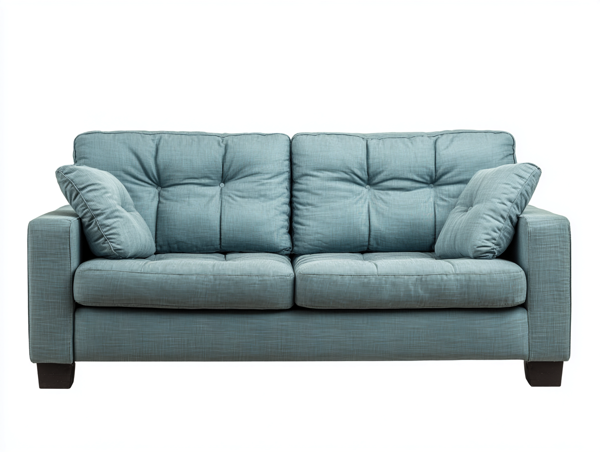 Canapé droit - Tissu-Bois - 190x88x86 cm - Bleu grisé - Moderne-Nivexlyroom