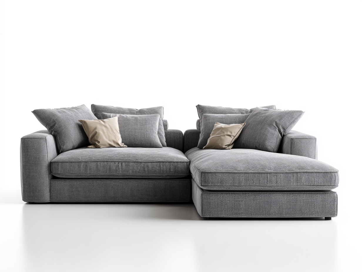 Canapé d'angle - tissu - 305 x 175 x 82 cm - gris - style moderne-Nivexlyroom