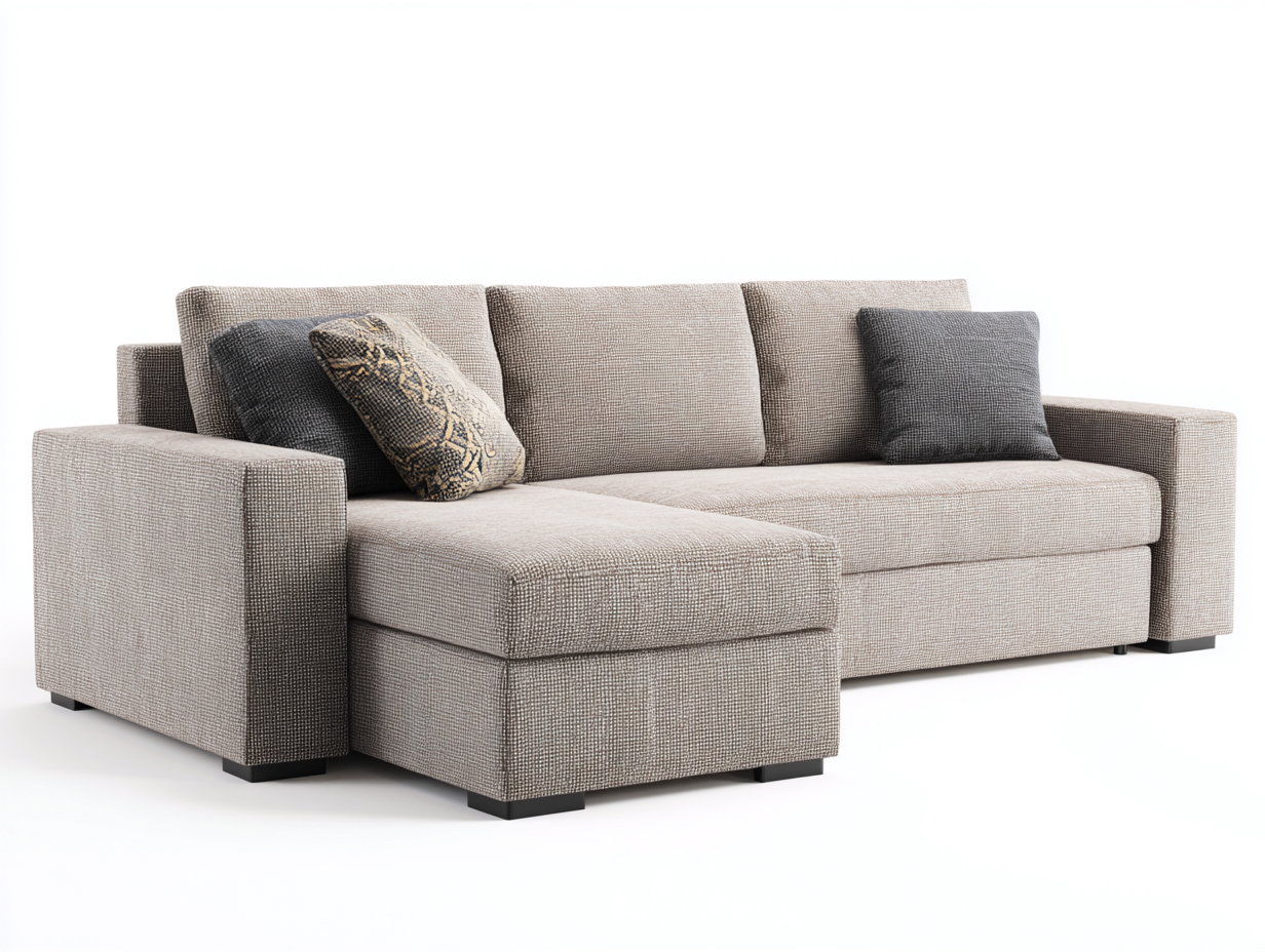 Canapé d'angle - tissu - 300 x 168 x 83 cm - beige - style moderne-Nivexlyroom