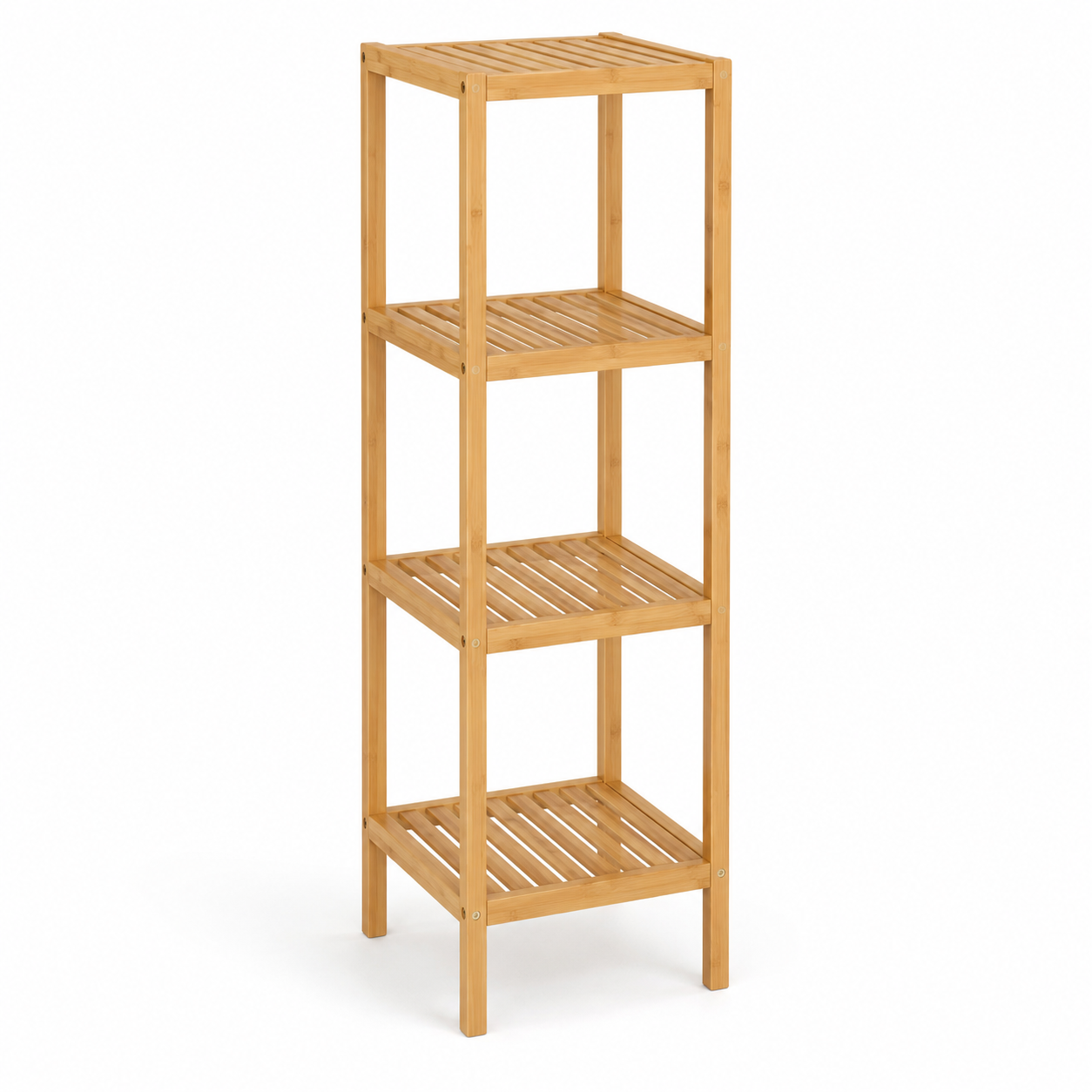 Bambus-Badregal 4 Ebenen 35 x 120 cm für Handtücher und Pflegeprodukte-MontelleHome