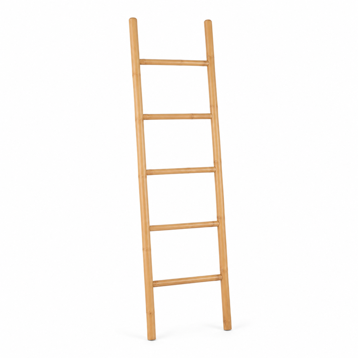 Handtuchleiter Bambus 170 cm mit fünf Sprossen für Bad und Schlafzimmer-MontelleHome