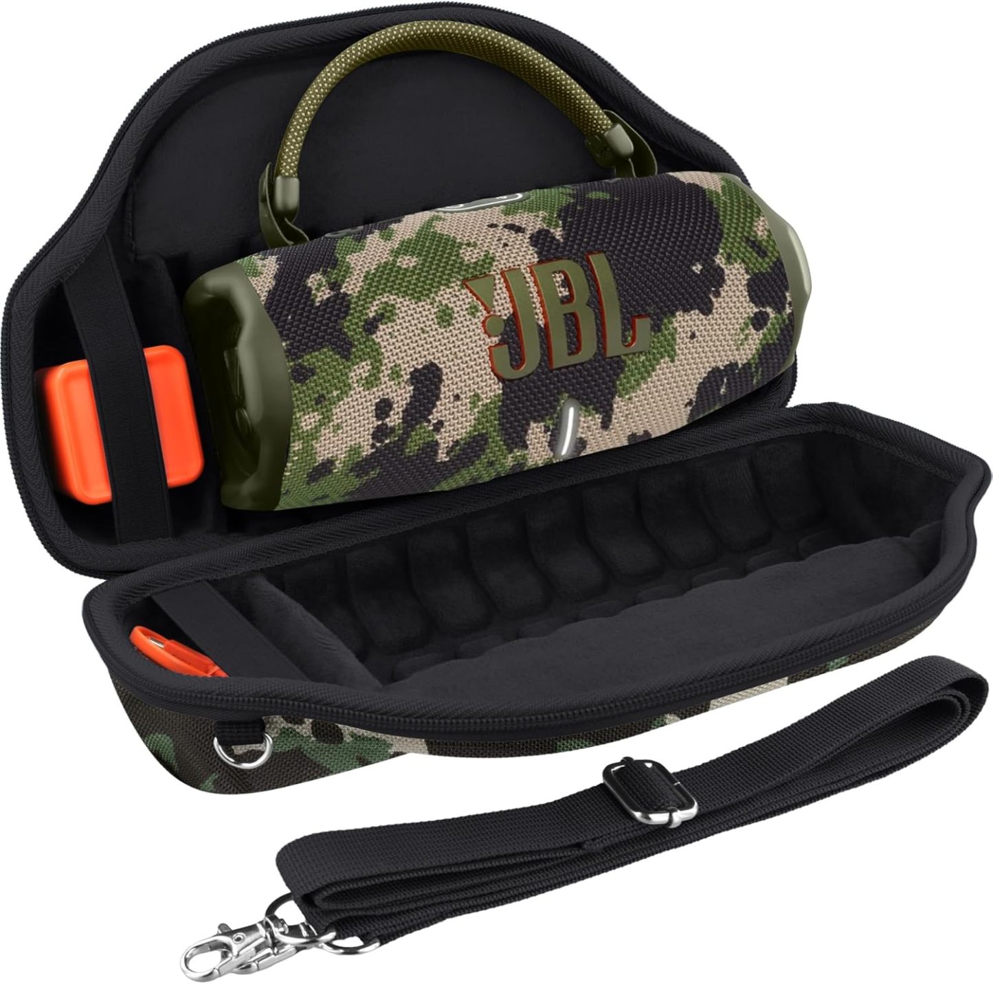 JBL Charge 6 Altavoz Bluetooth portátil (negro) | IP68 impermeable, a prueba de polvo y DropProof, audio inalámbrico para exteriores | 28 horas de reproducción + paquete de estuche de viaje