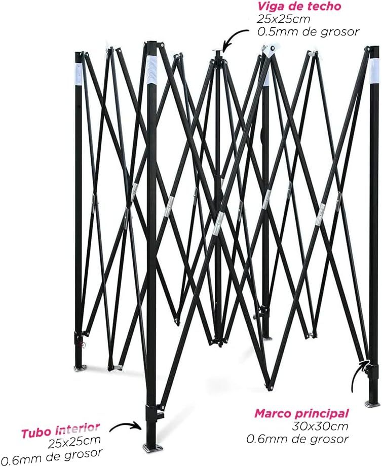 VANLIG | Carpa Toldo Plegable 2x2m | Impermeable, para Uso Temporal y Comercial | Fácil de Armar | Protección Solar UV | Ideal para Jardín, Eventos y Exterior | Color Negro