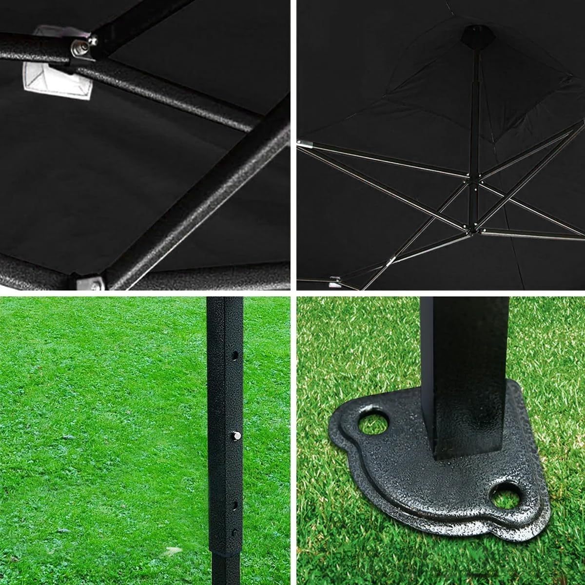 VANLIG | Carpa Toldo Plegable 2x2m | Impermeable, para Uso Temporal y Comercial | Fácil de Armar | Protección Solar UV | Ideal para Jardín, Eventos y Exterior | Color Negro