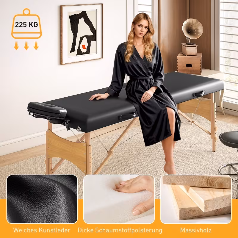     de masaje m&oacute;vil plegable 2 zonas, altura ajustable, 70 cm ancho con reposacabezas y patas de madera, cama para   o relajaci&oacute;n cosm&eacute;tica negra, configuraci&oacute;n profesional de masaje,mesa de masaje port&aacute;til,muebles ahorradores de  ,dise&ntilde;o compacto,superficie acolchada,   ,mesa   ajustable,masajeador de   zonas,profesionales del spa Detalles del producto 5