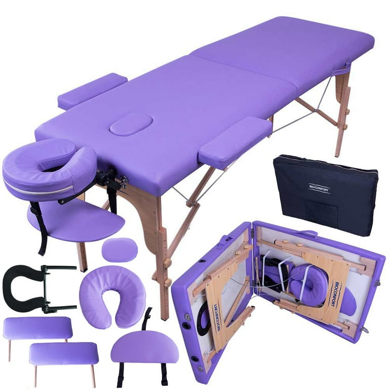 Cama de masaje Morado Nanofort Portatil plegable con accesorios