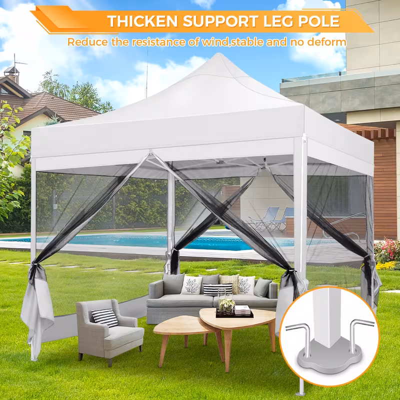 carpa plegable 3×  con mosquitero,   4 paneles   de malla y bolsa para camping  , jardín, picnic, bbq, fiestas navideñas Detalles del producto 2
