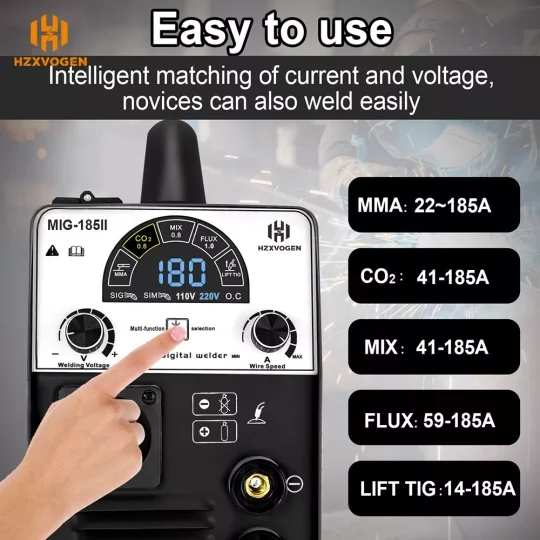 Soldadora 4 En 1 Hzxvogen Mig Gas No Gas Tig Mma 110v/220v