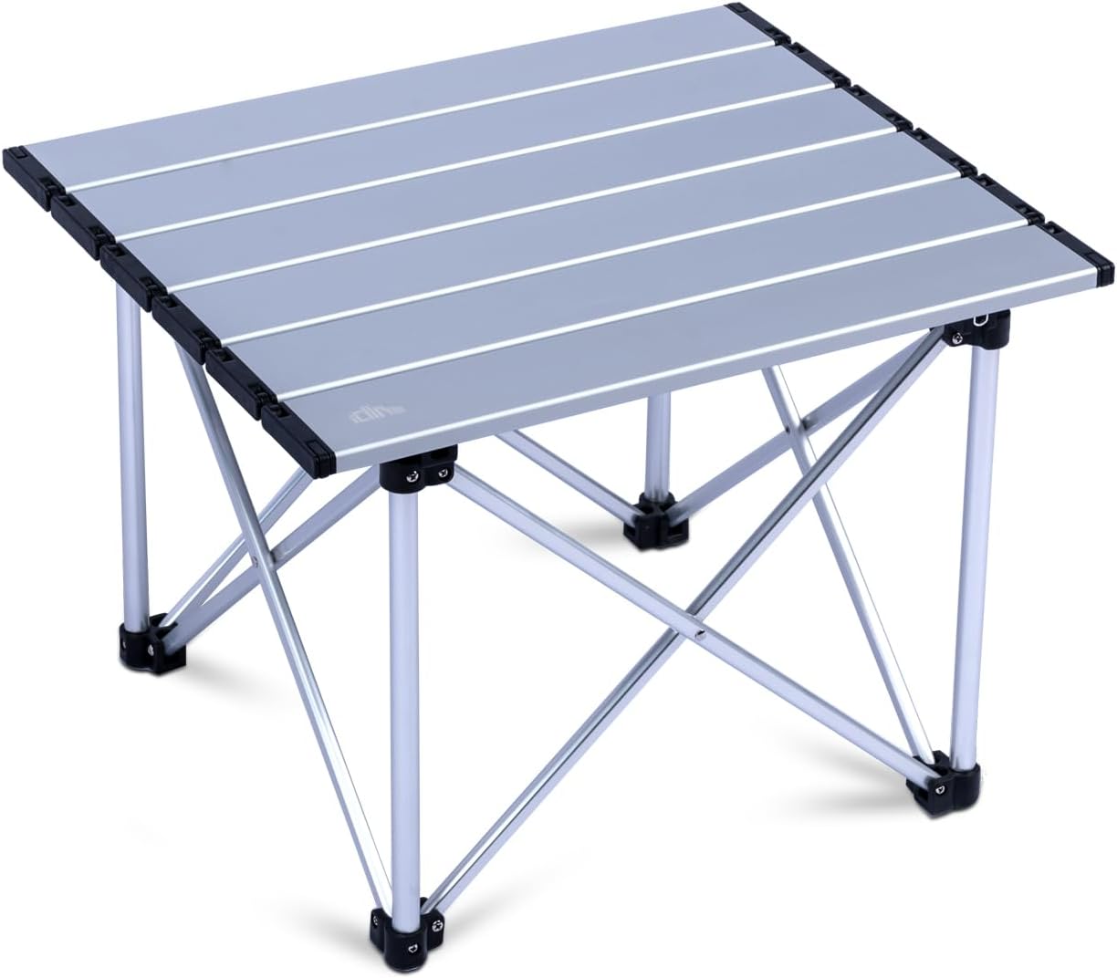 iClimb mesa de camping ultraligera, compacta, plegable con bolsa de transporte (Verde reforzado - L)