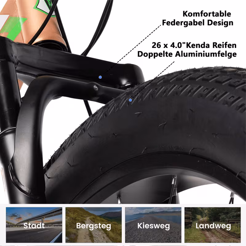 bicicleta de montaña, fat bike, neumático   de 26 pulgadas 4.0 mtb, transmisión shimano de 21 velocidades,   de disco mecánicos,   de  , ideal para uso   en montañas,   o  , etc Detalles del producto 13