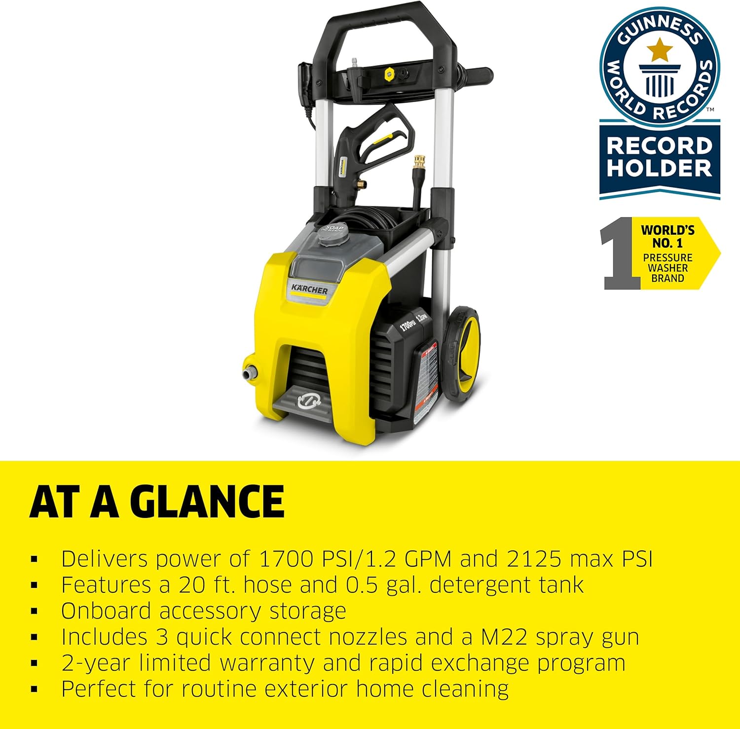 Karcher - Máquina limpiadora eléctrica a presión, K1700 Cubo, Amarillo