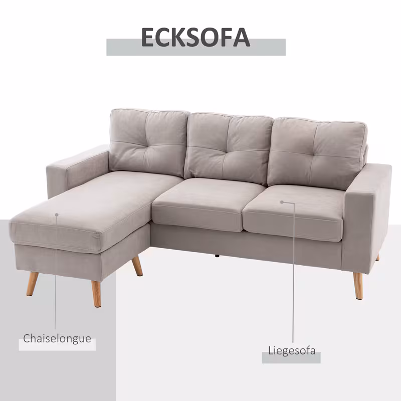sofá de   de 3 plazas,   lino, chaise lounge reversible, 193x136x85 cm,     Detalles del producto 5