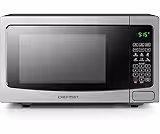 Chefman Horno microondas para encimera de 1.1 pies cúbicos, microondas digital de acero inoxidable de 1000 vatios con 6 menús automáticos, 10 niveles de potencia