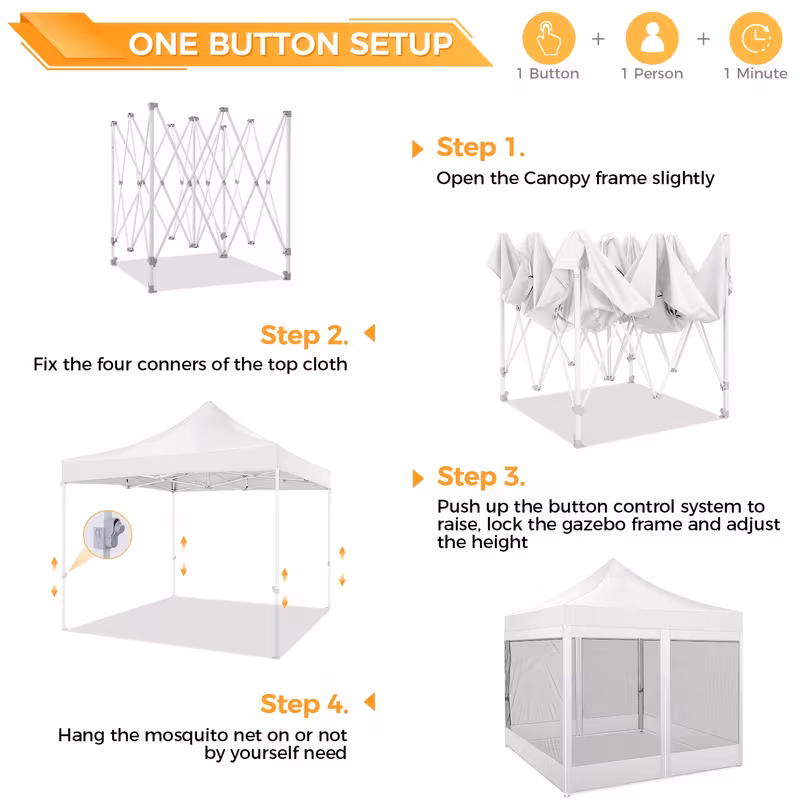 carpa plegable 3×  con mosquitero,   4 paneles   de malla y bolsa para camping  , jardín, picnic, bbq, fiestas navideñas Detalles del producto 4