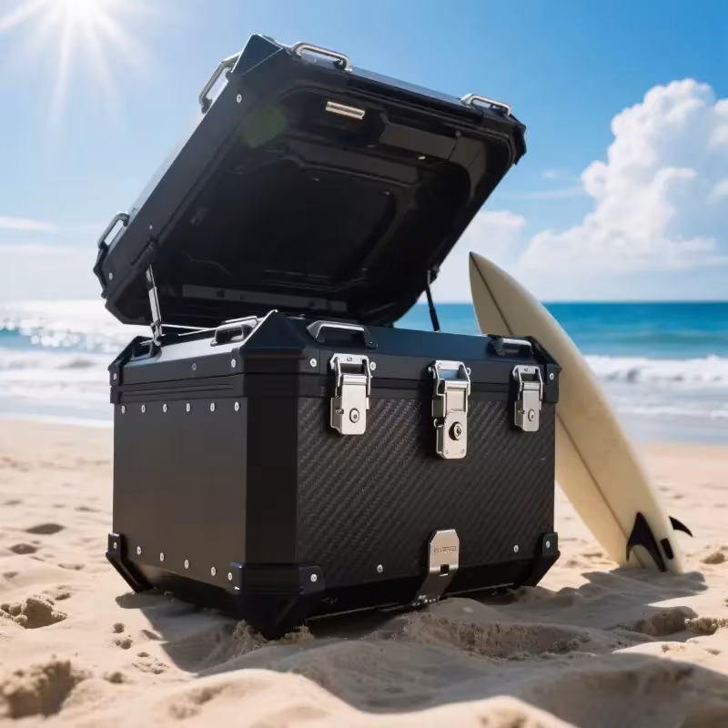 maletero de motocicleta de gran capacidad de 65l en , maleta trasera para motocicleta, baúl de viaje con cerradura de seguridad para almacenamiento de y equipaje, material de aleación de aluminio, almacenamiento para , de almacenamiento de viaje, compacto y portátil, fuerte Detalles del producto 6