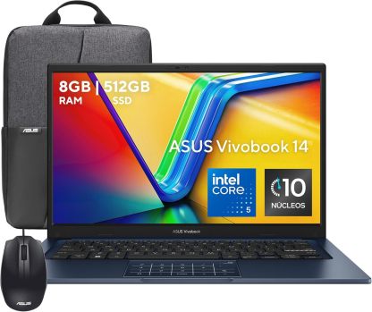 ASUS Vivobook 14, Intel Core 5/8GBRAM/512 GB SSD/Teclado con Ñ/Garantia y Servicio con la Marca en Mexcio