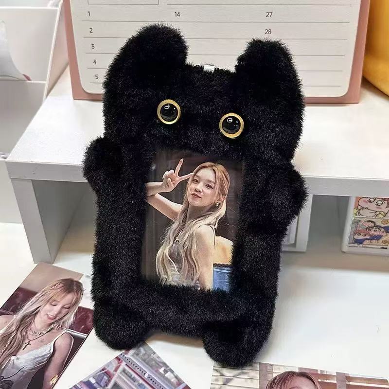 Soft Fluffy Plush Card Holder, Vibrant Dopamine Aesthetic