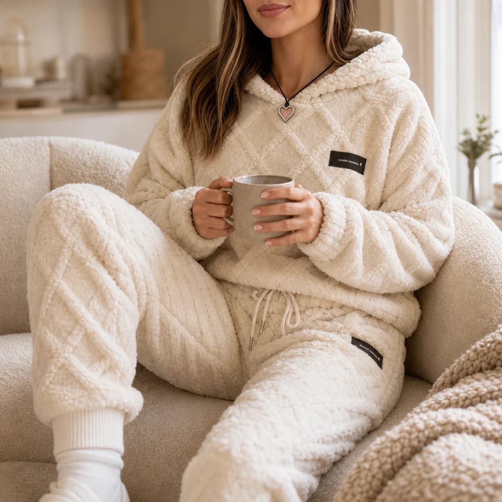 Embossed Plush Tracksuit Set