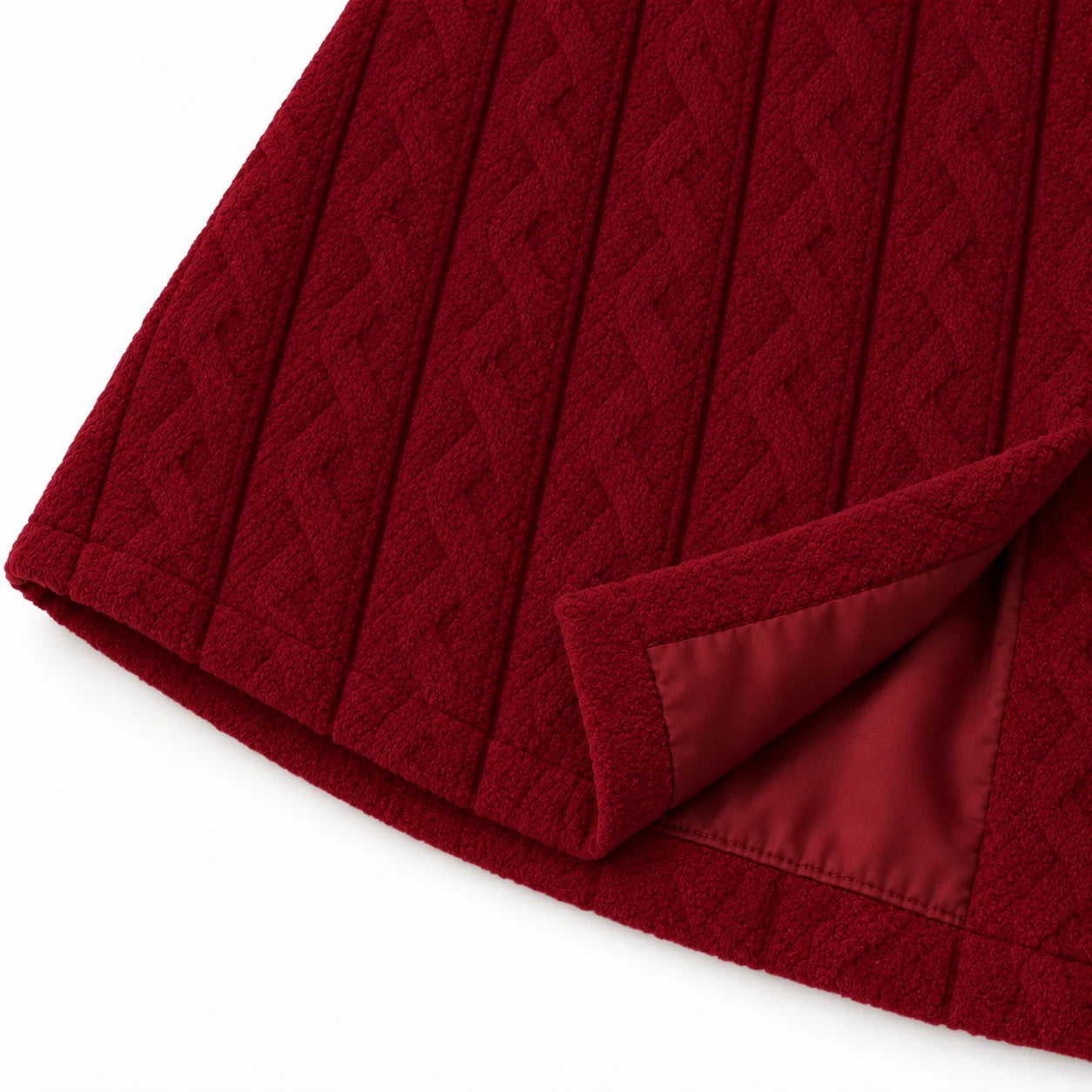 Textured Double-Breasted Winter Coat