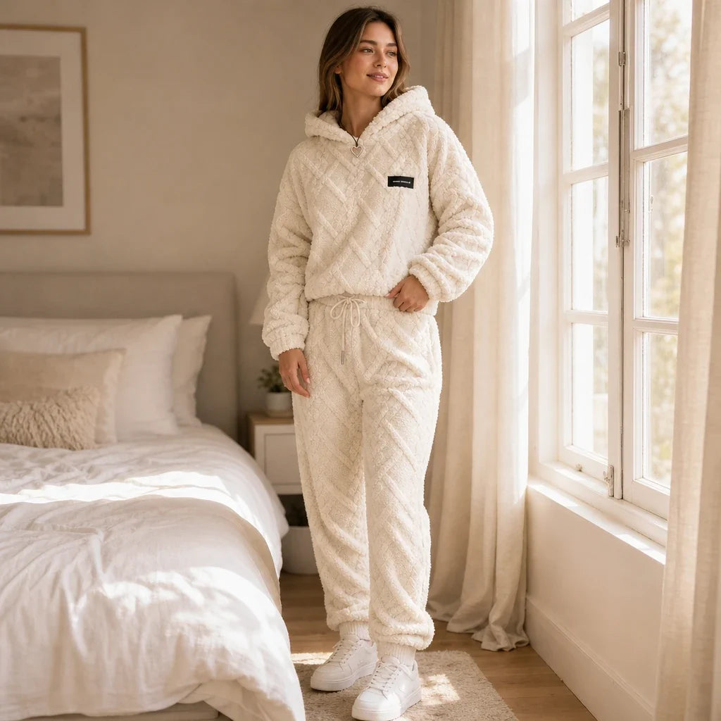 Embossed Plush Tracksuit Set