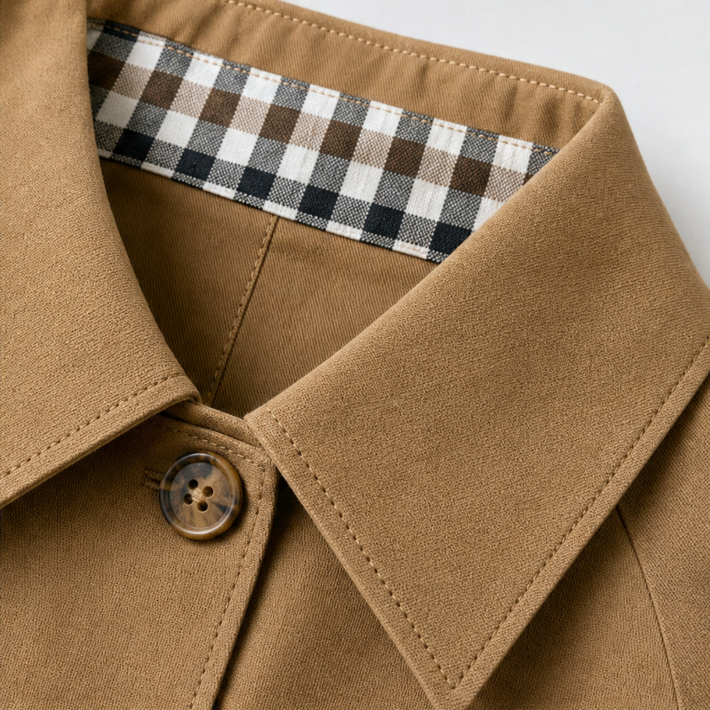 Tartan Raglan Sleeve Casual Coat
