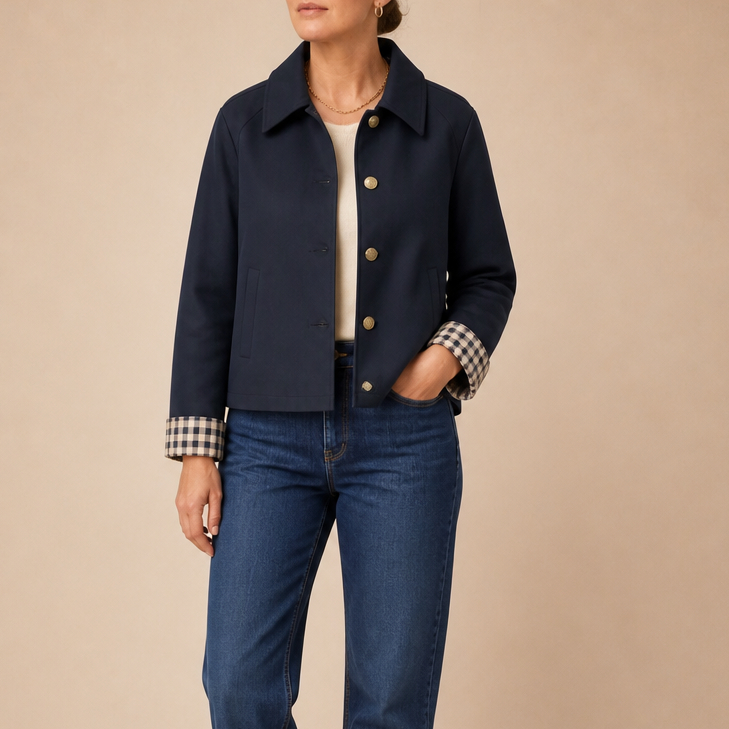 Tartan Raglan Sleeve Casual Coat