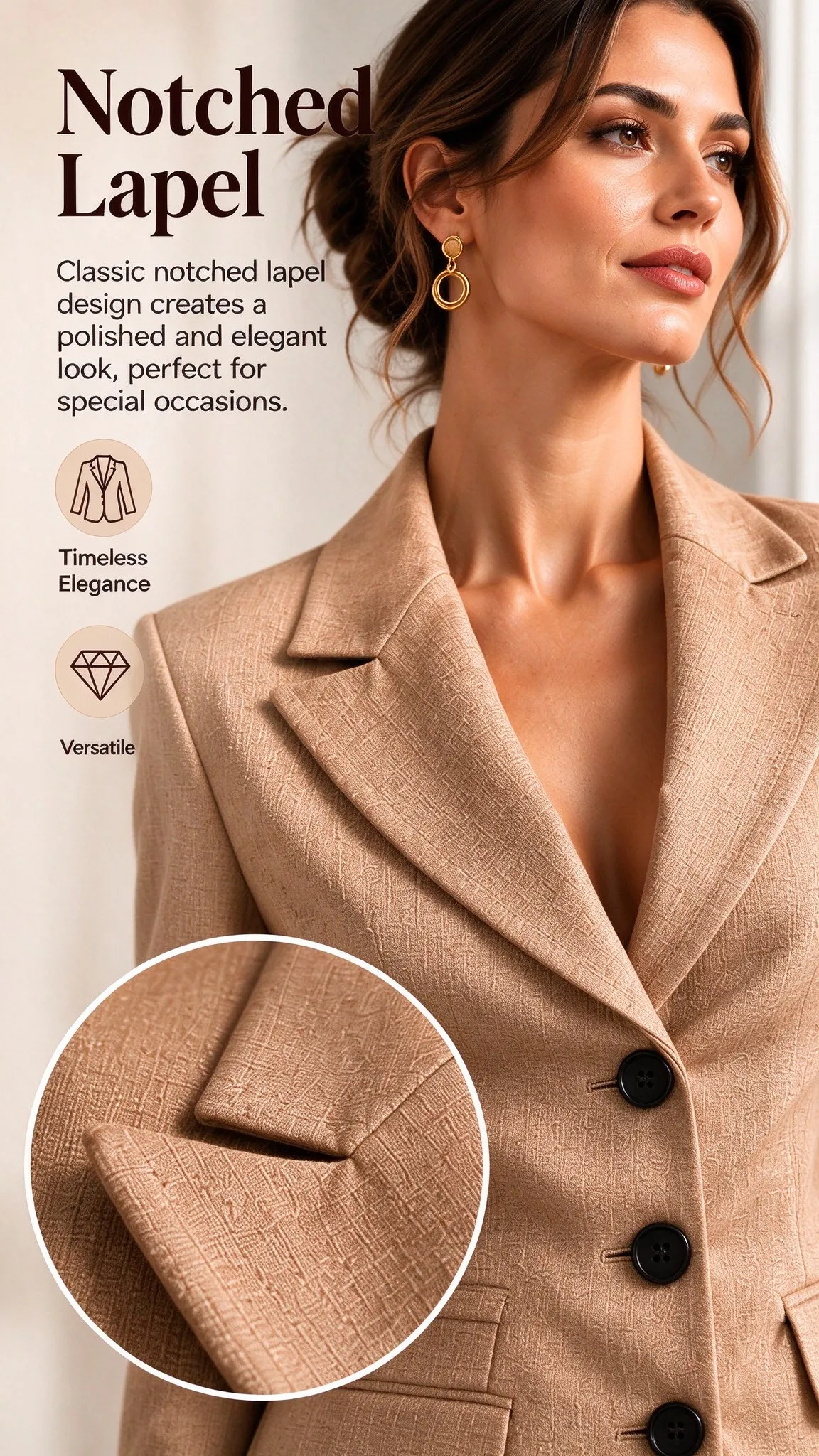 Women's Elegant Tailored Blazer & Wide-Leg Pants 2-Piece Set