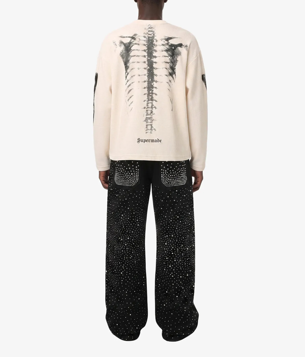 Skeleton Graphic Waffle Sweatshirt 