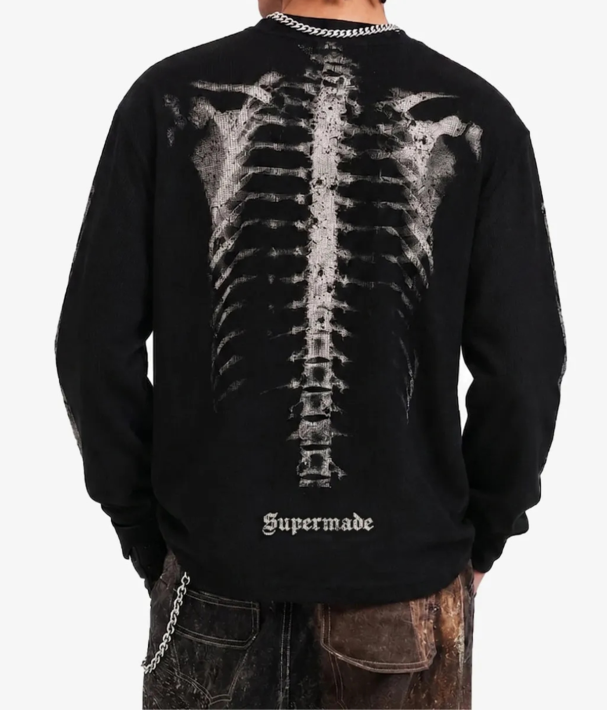 Skeleton Graphic Waffle Sweatshirt 
