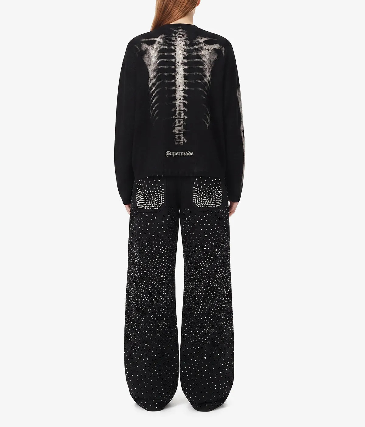 Skeleton Graphic Waffle Sweatshirt 