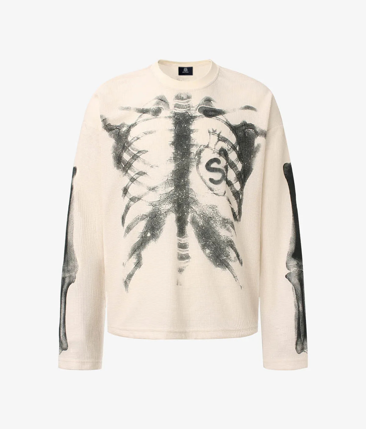 Skeleton Graphic Waffle Sweatshirt 