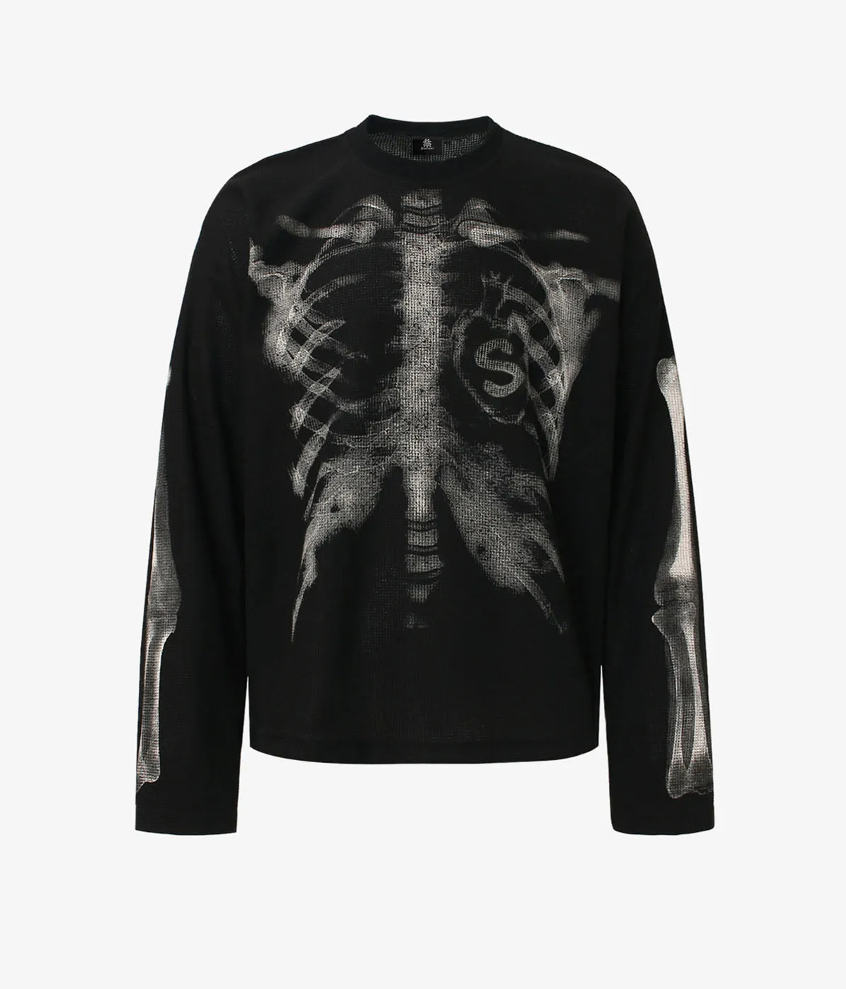Skeleton Graphic Waffle Sweatshirt 