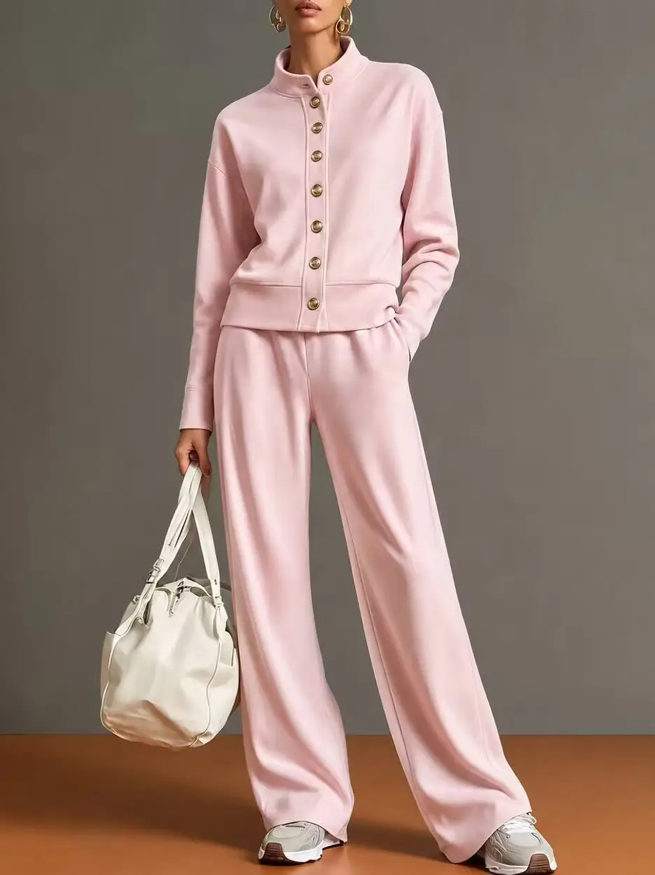 ⭐Effortless Chic 2-Piece Lounge Set | Relaxed Jacket & Wide Leg Pants Outfit