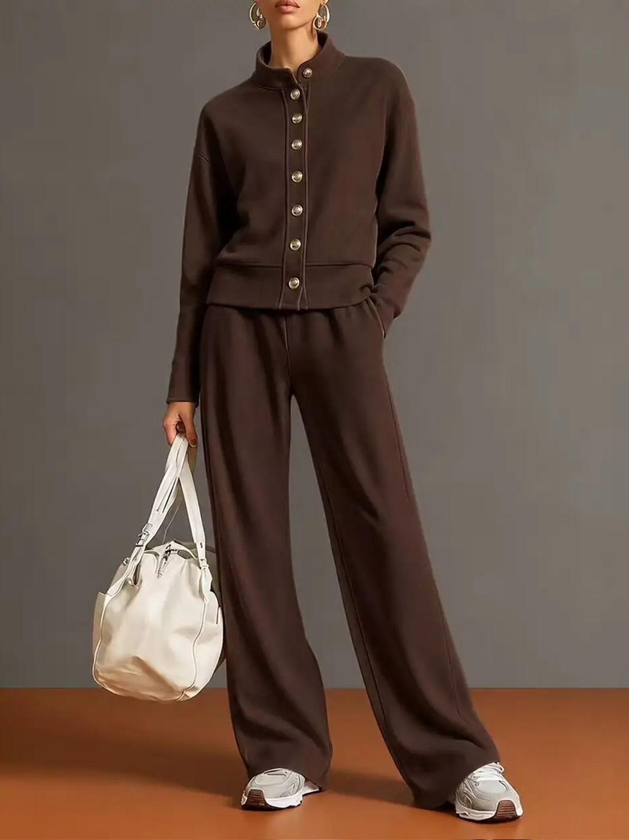 ⭐Effortless Chic 2-Piece Lounge Set | Relaxed Jacket & Wide Leg Pants Outfit