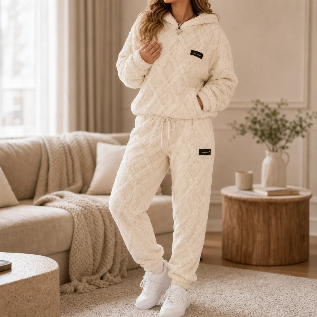 Embossed Plush Tracksuit Set