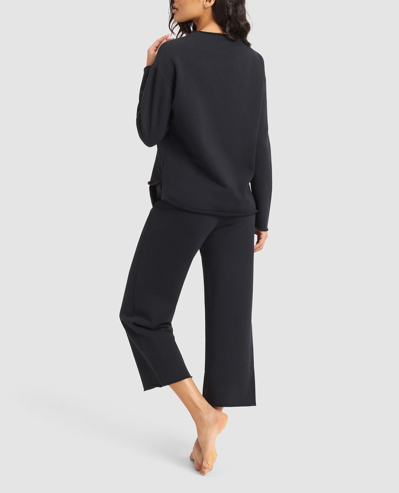 Women’s Casual Knit 2 Piece Set Relaxed Long Sleeve Top & Straight Leg Pants Lounge Outfit