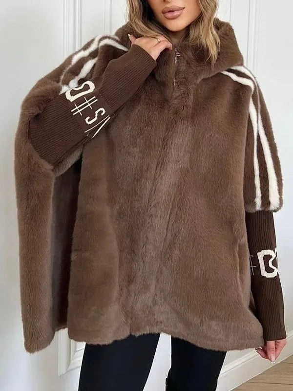 Women Oversized Faux Fur Coat with Hood
