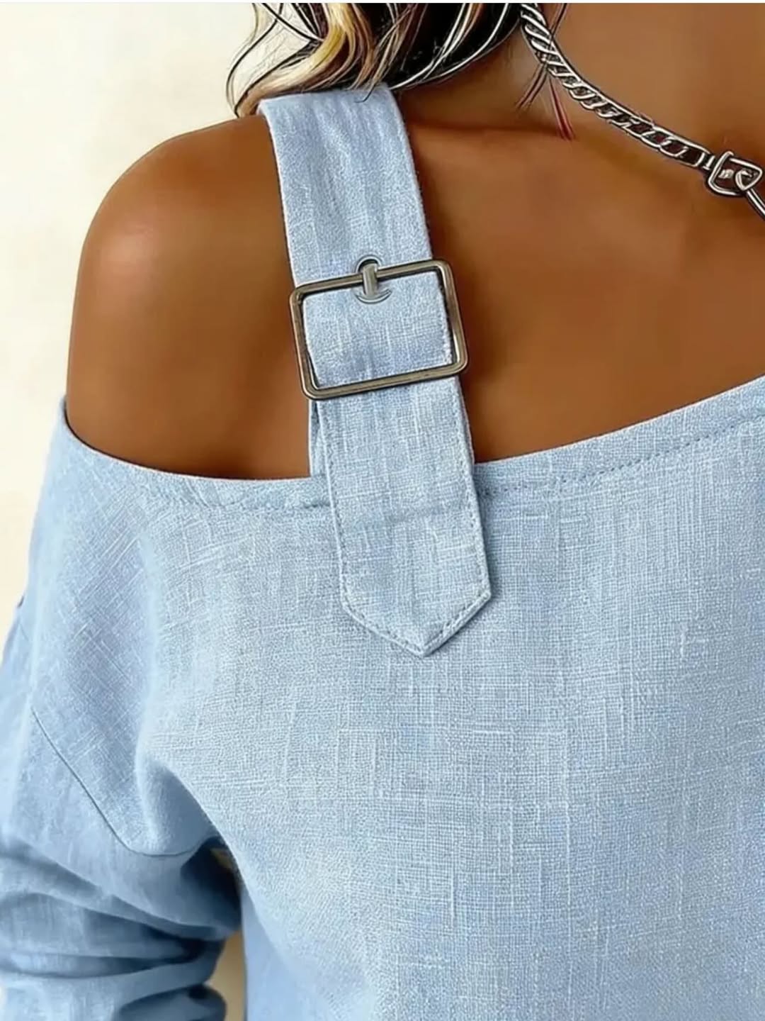 【BUY 2 FREE SHIPPING】Women's Shirt Blouse Off The Shoulder Tops Solid Color Plain Elegant Casual Long Sleeve Off Shoulder Long Tops Casual Light Blue Black White Yellow Pink Spring