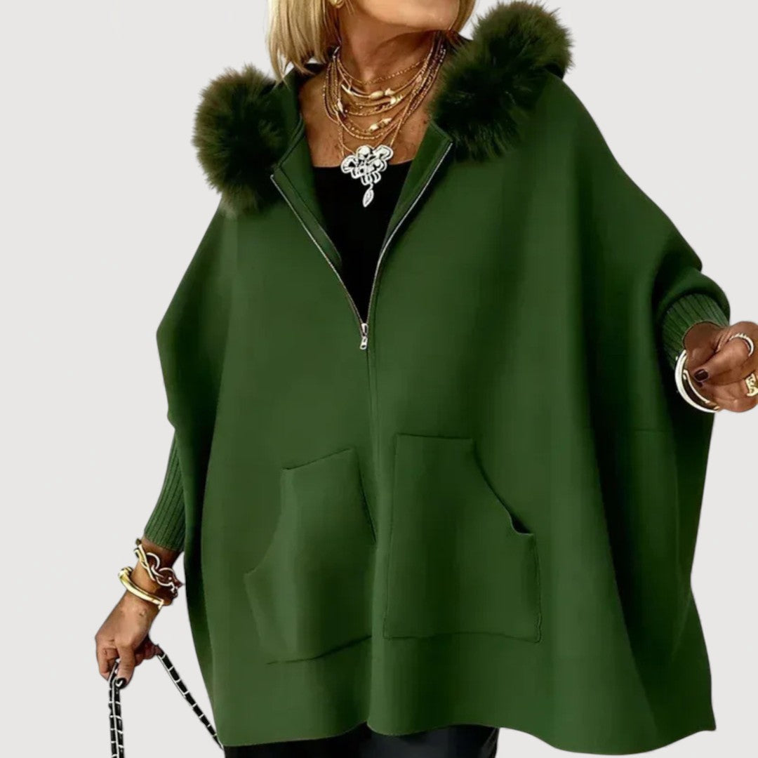 Women HOODED CAPE COAT