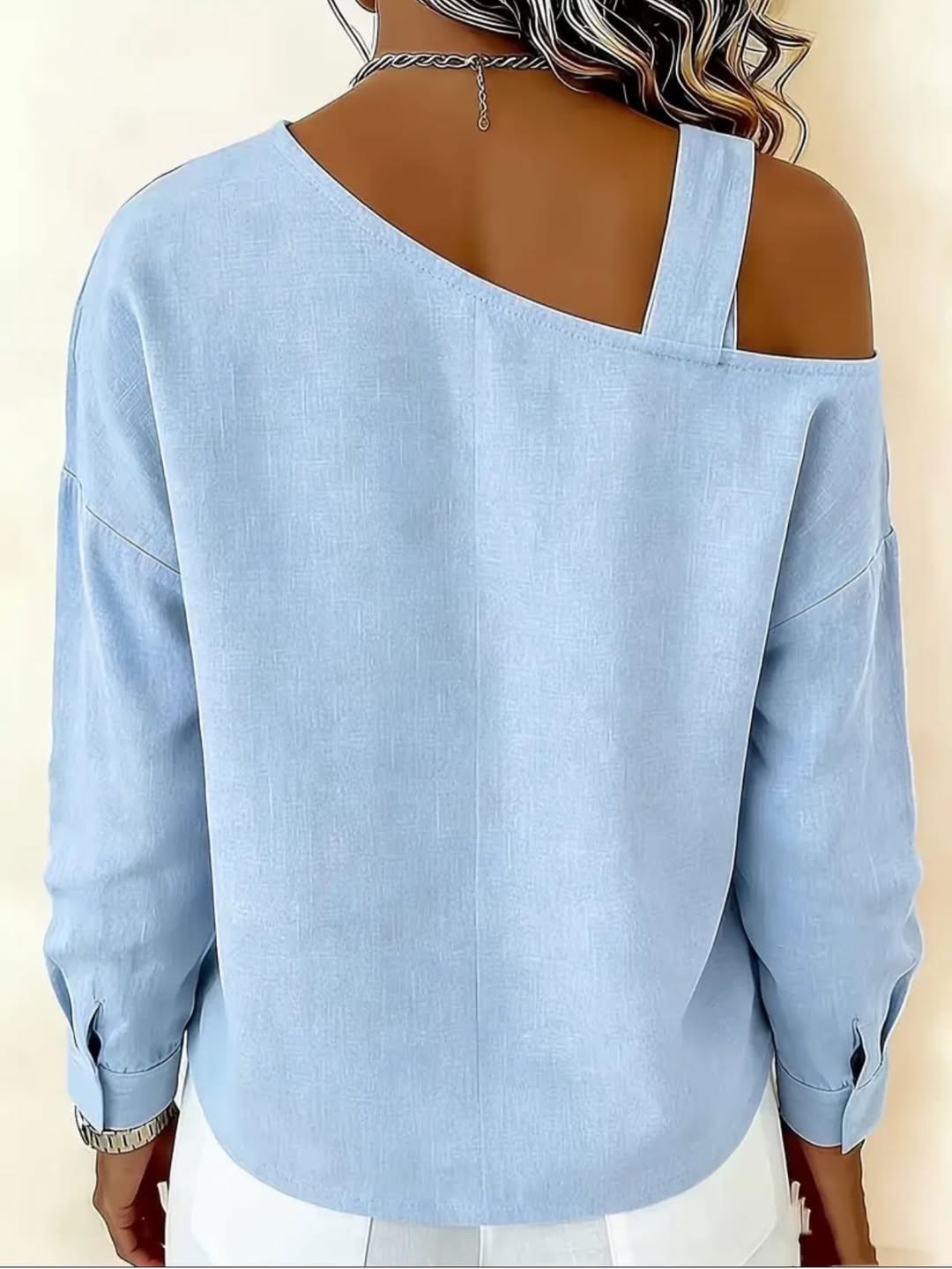 【BUY 2 FREE SHIPPING】Women's Shirt Blouse Off The Shoulder Tops Solid Color Plain Elegant Casual Long Sleeve Off Shoulder Long Tops Casual Light Blue Black White Yellow Pink Spring