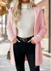 Women's long single-breasted knit coat