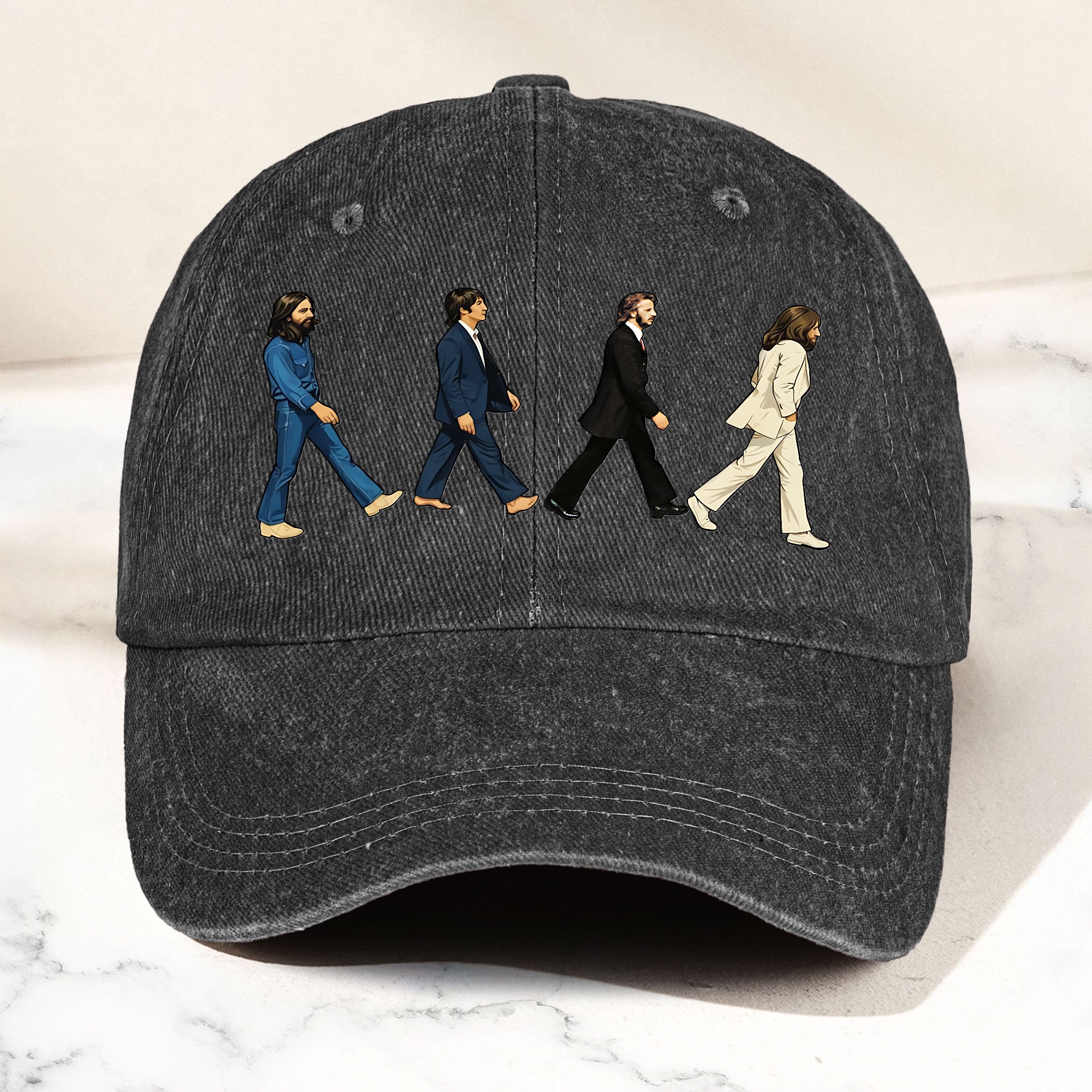 【Buy 3 Free Shipping】Abbey Road Denim Dad Cap – Iconic Walk Design ( With BOX)