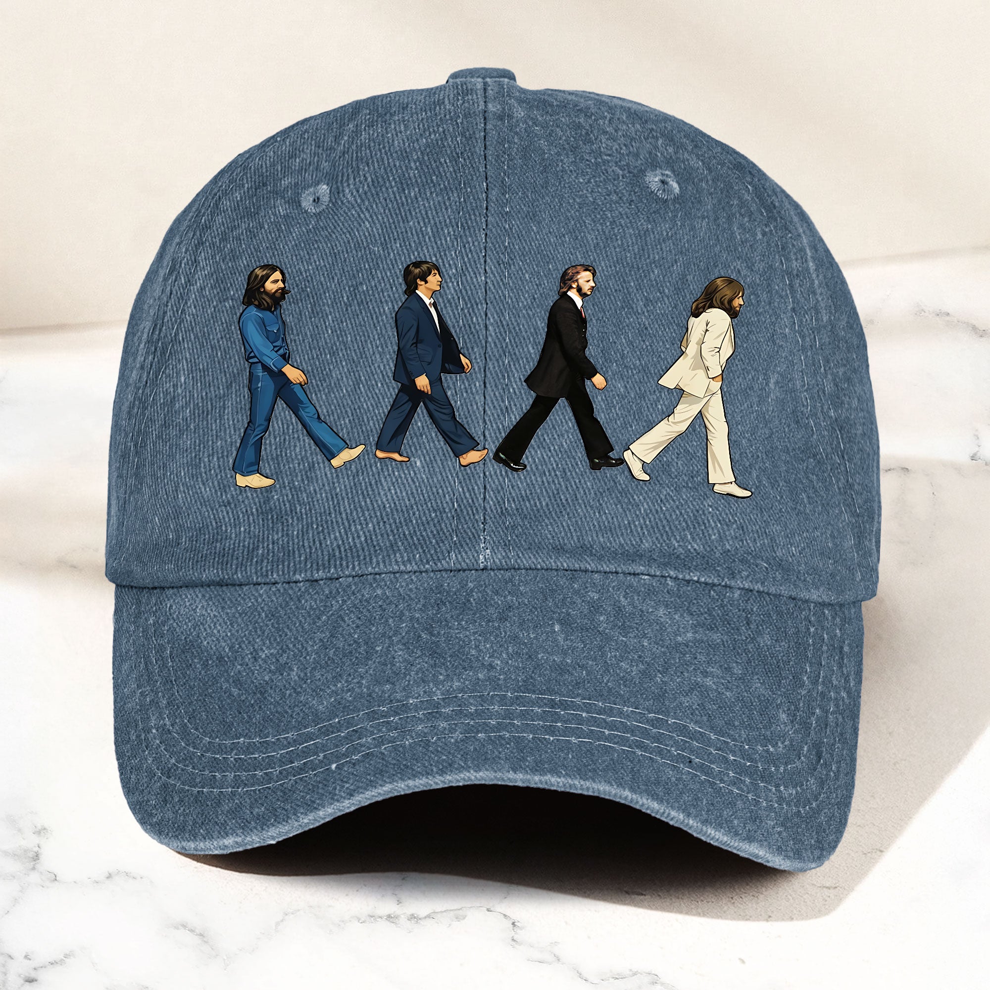 【Buy 3 Free Shipping】Abbey Road Denim Dad Cap – Iconic Walk Design ( With BOX)