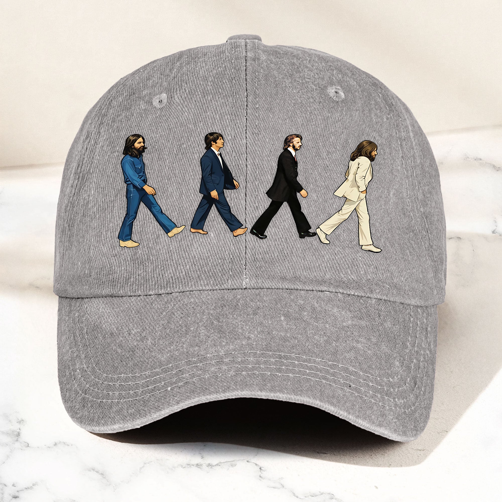 【Buy 3 Free Shipping】Abbey Road Denim Dad Cap – Iconic Walk Design ( With BOX)