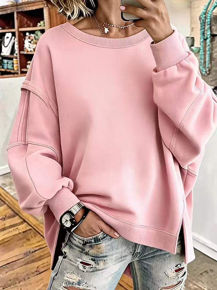 Women Casual Oversized Crewneck Sweatshirt