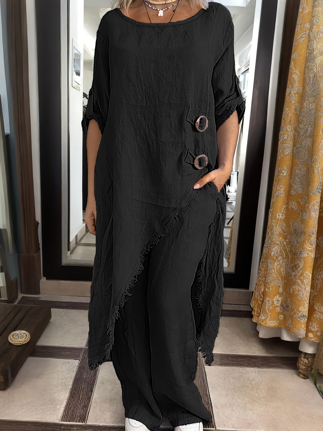Women Relaxed-fit linen vacation set